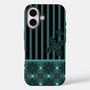Artdeco-Blume im Retro-Stil iPhone 16 Hülle