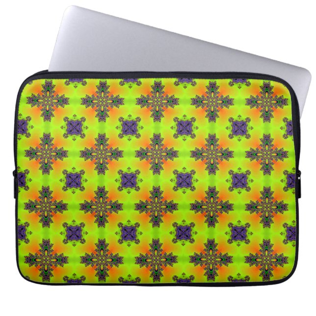 Artdeco-Blume im Retro-Stil Laptopschutzhülle (Vorderseite)