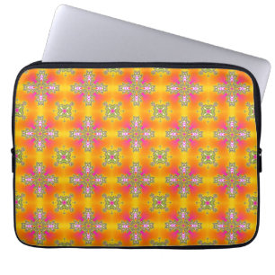 Artdeco-Blume im Retro-Stil Laptopschutzhülle