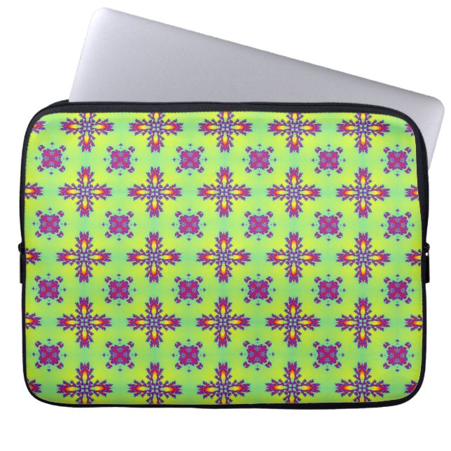 Artdeco-Blume im Retro-Stil Laptopschutzhülle (Vorderseite)