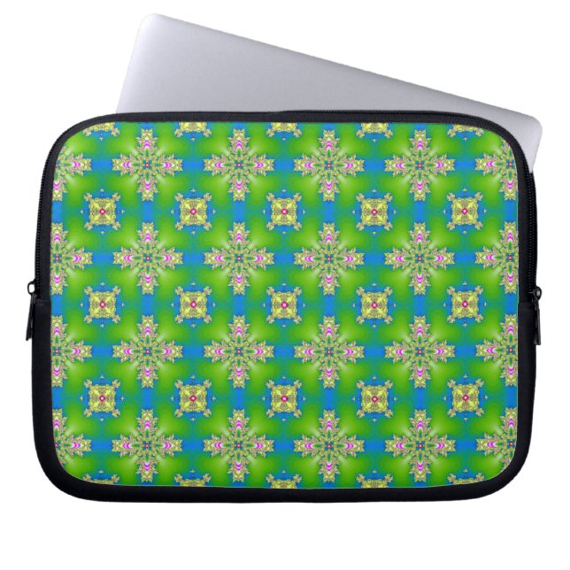 Artdeco-Blume im Retro-Stil Laptopschutzhülle (Vorderseite)