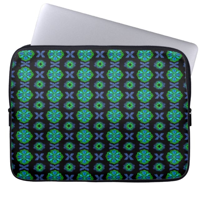 Artdeco-Blume im Retro-Stil Laptopschutzhülle (Vorderseite)