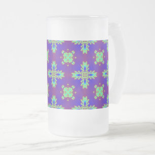 Artdeco-Blume im Retro-Stil Mattglas Bierglas
