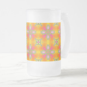 Artdeco-Blume im Retro-Stil Mattglas Bierglas