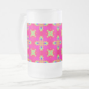 Artdeco-Blume im Retro-Stil Mattglas Bierglas