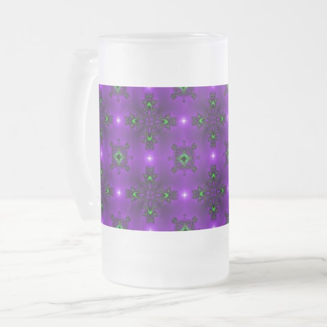 Artdeco-Blume im Retro-Stil Mattglas Bierglas (Vorderseite Links)