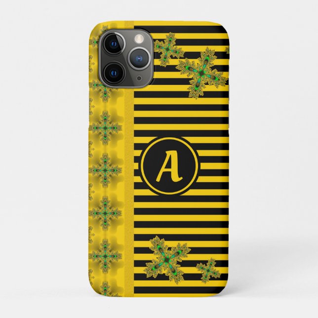 Artdeco-Blume im Retro-Stil mit Monogramm Case-Mate iPhone Hülle (Rückseite)