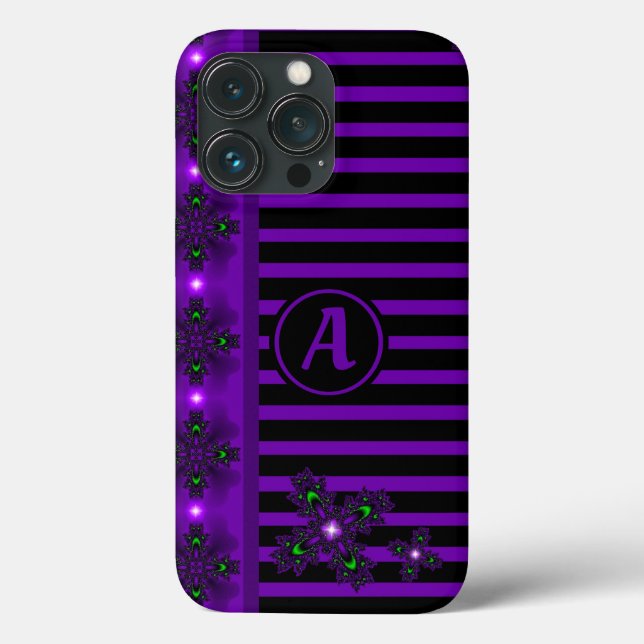 Artdeco-Blume im Retro-Stil mit Monogramm Case-Mate iPhone Hülle (Rückseite)