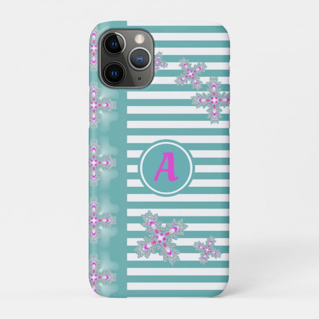 Artdeco-Blume im Retro-Stil mit Monogramm Case-Mate iPhone Hülle (Rückseite)