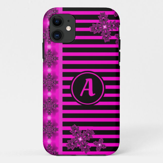 Artdeco-Blume im Retro-Stil mit Monogramm Case-Mate iPhone Hülle (Rückseite)