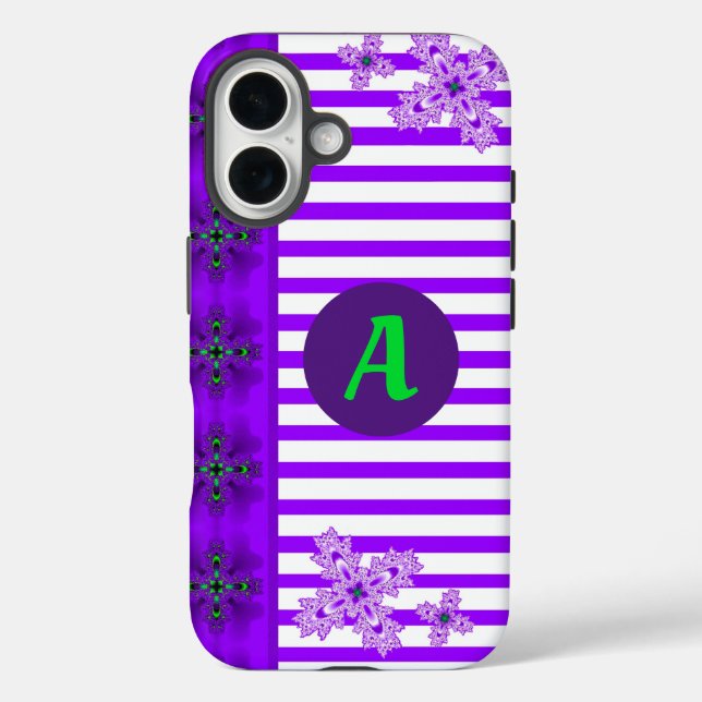 Artdeco-Blume im Retro-Stil mit Monogramm Case-Mate iPhone Hülle (Rückseite)