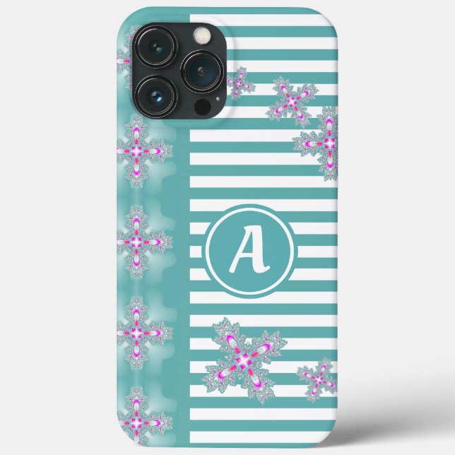 Artdeco-Blume im Retro-Stil mit Monogramm Case-Mate iPhone Hülle (Rückseite)
