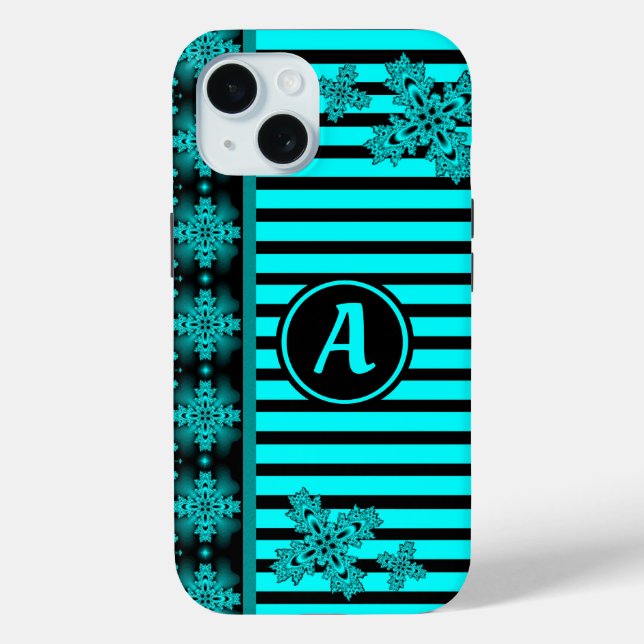 Artdeco-Blume im Retro-Stil mit Monogramm Case-Mate iPhone Hülle (Rückseite)