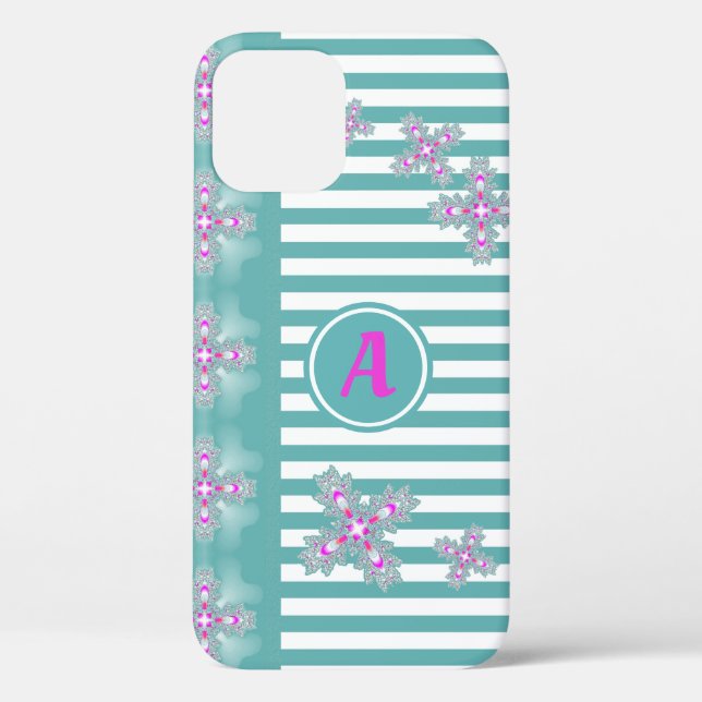 Artdeco-Blume im Retro-Stil mit Monogramm Case-Mate iPhone Hülle (Rückseite)