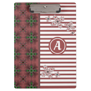 Artdeco-Blume im Retro-Stil mit Monogramm Klemmbrett