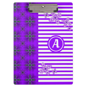 Artdeco-Blume im Retro-Stil mit Monogramm Klemmbrett
