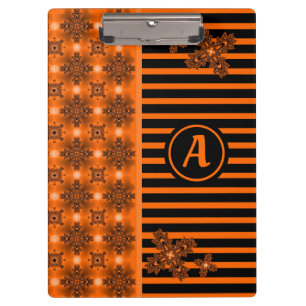 Artdeco-Blume im Retro-Stil mit Monogramm Klemmbrett
