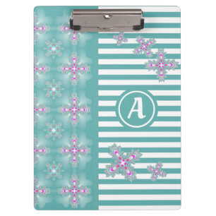 Artdeco-Blume im Retro-Stil mit Monogramm Klemmbrett