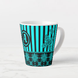 Artdeco-Blume im Retro-Stil mit Monogramm Milchtasse