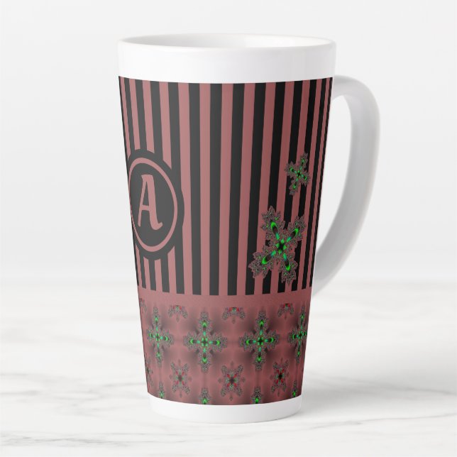 Artdeco-Blume im Retro-Stil mit Monogramm Milchtasse (Rechte Ecke)