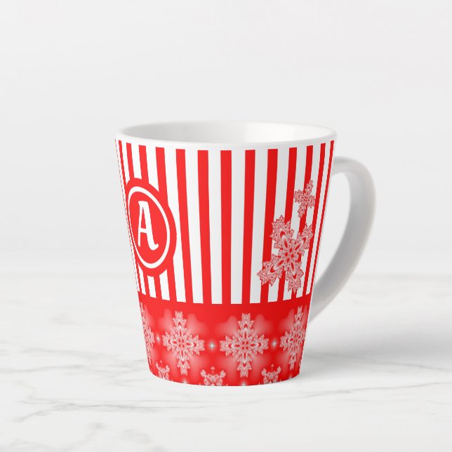 Artdeco-Blume im Retro-Stil mit Monogramm Milchtasse (Rechte Ecke)
