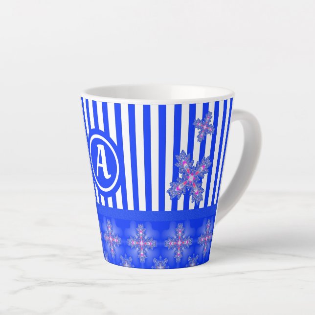 Artdeco-Blume im Retro-Stil mit Monogramm Milchtasse (Rechte Ecke)