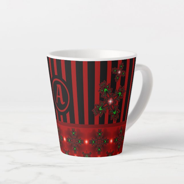 Artdeco-Blume im Retro-Stil mit Monogramm Milchtasse (Rechte Ecke)