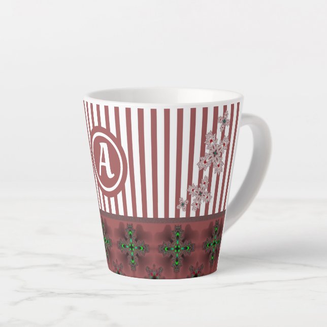 Artdeco-Blume im Retro-Stil mit Monogramm Milchtasse (Rechte Ecke)