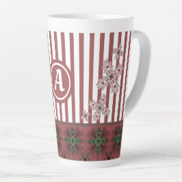Artdeco-Blume im Retro-Stil mit Monogramm Milchtasse