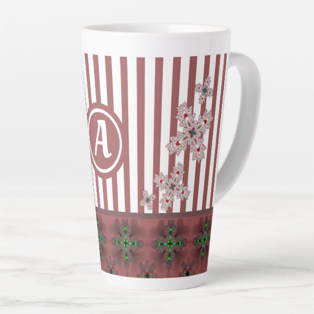 Artdeco-Blume im Retro-Stil mit Monogramm Milchtasse (Rechte Ecke)