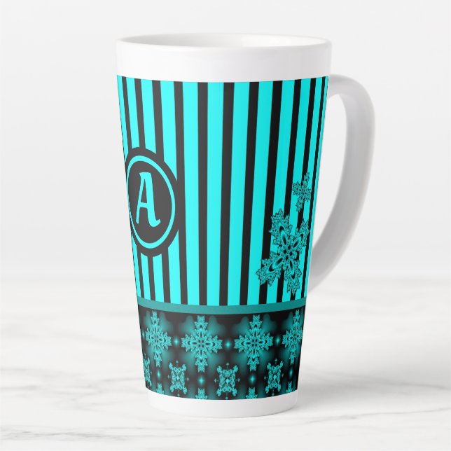 Artdeco-Blume im Retro-Stil mit Monogramm Milchtasse (Rechte Ecke)