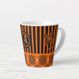 Artdeco-Blume im Retro-Stil mit Monogramm Milchtasse