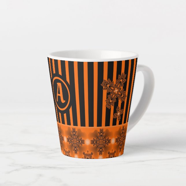 Artdeco-Blume im Retro-Stil mit Monogramm Milchtasse (Rechte Ecke)