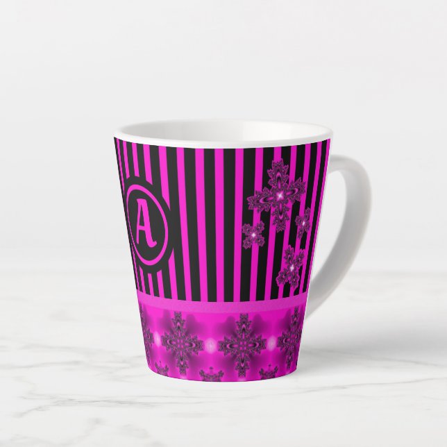 Artdeco-Blume im Retro-Stil mit Monogramm Milchtasse (Rechte Ecke)