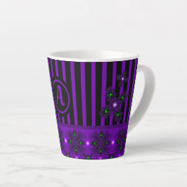Artdeco-Blume im Retro-Stil mit Monogramm Milchtasse