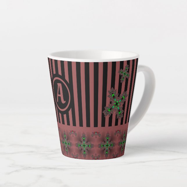 Artdeco-Blume im Retro-Stil mit Monogramm Milchtasse (Rechte Ecke)