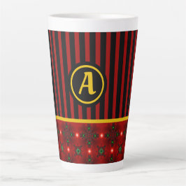 Artdeco-Blume im Retro-Stil mit Monogramm Milchtasse
