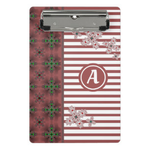 Artdeco-Blume im Retro-Stil mit Monogramm Mini Klemmbrett