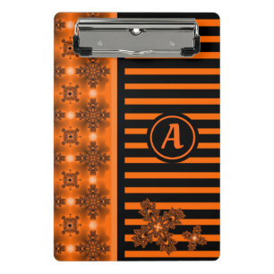 Artdeco-Blume im Retro-Stil mit Monogramm Mini Klemmbrett