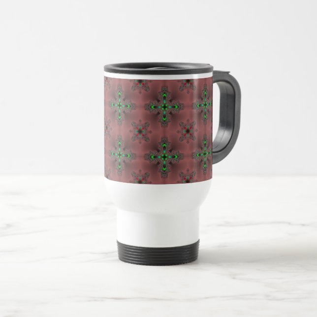 Artdeco-Blume im Retro-Stil Reisebecher (VorderseiteRechts)