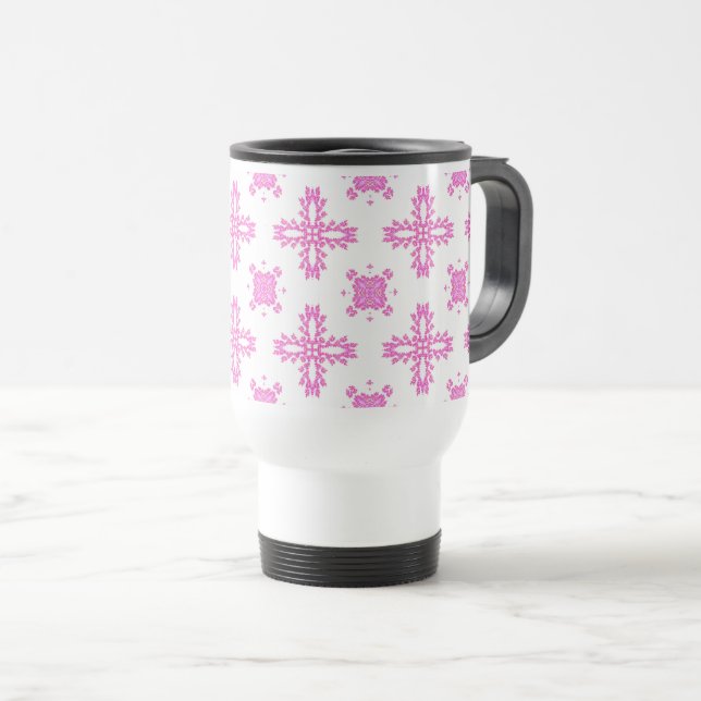 Artdeco-Blume im Retro-Stil Reisebecher (VorderseiteRechts)