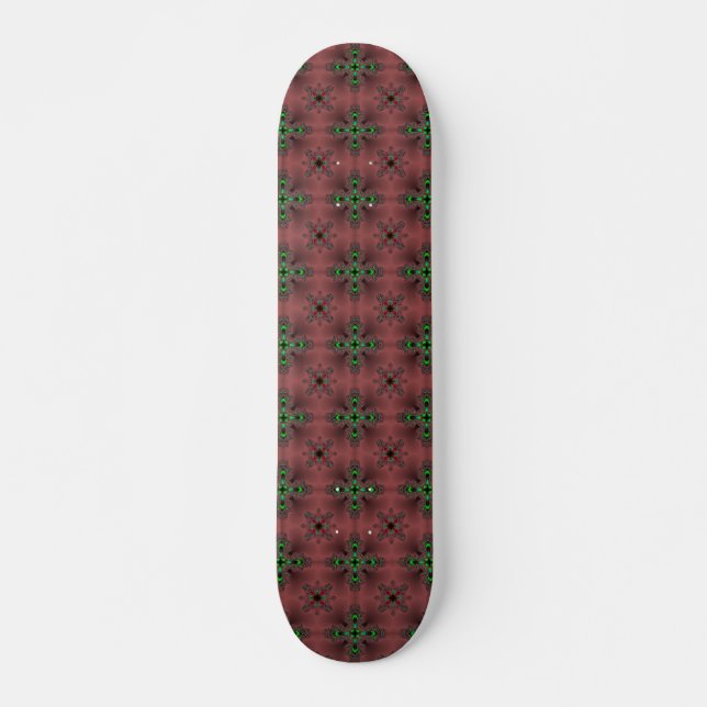 Artdeco-Blume im Retro-Stil Skateboard (Vorne)