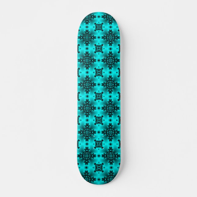 Artdeco-Blume im Retro-Stil Skateboard (Vorne)