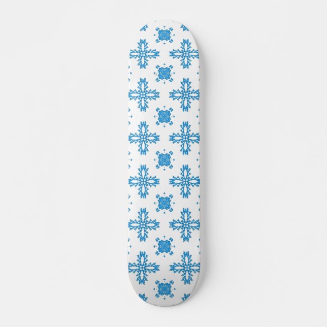 Artdeco-Blume im Retro-Stil Skateboard (Vorne)