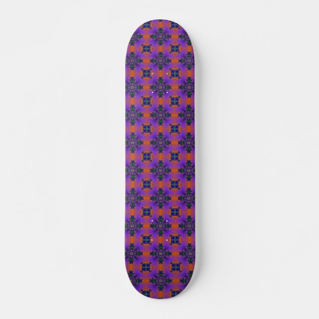 Artdeco-Blume im Retro-Stil Skateboard (Vorne)