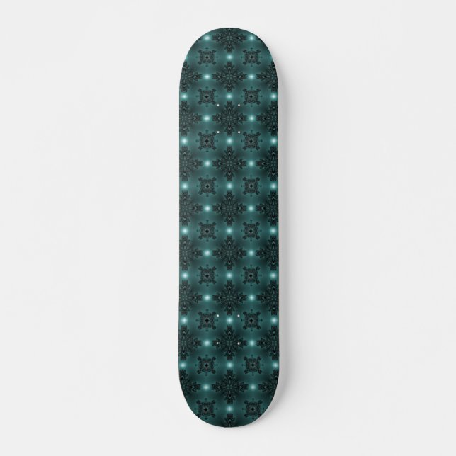 Artdeco-Blume im Retro-Stil Skateboard (Vorne)