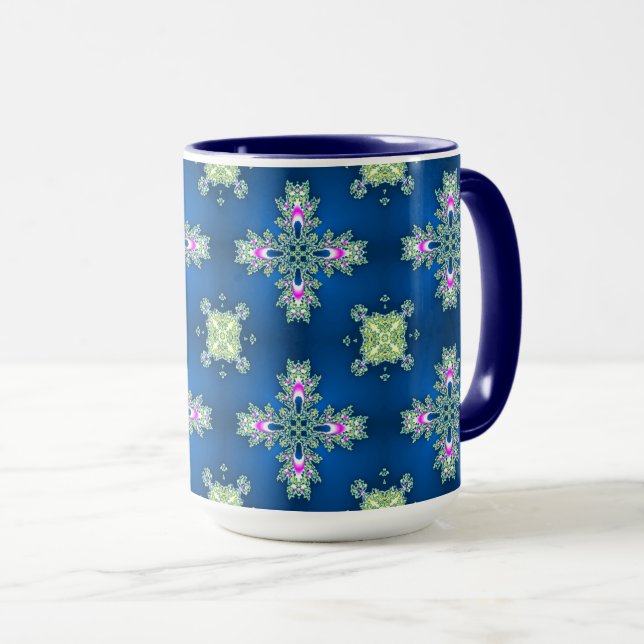 Artdeco-Blume im Retro-Stil Tasse (VorderseiteRechts)