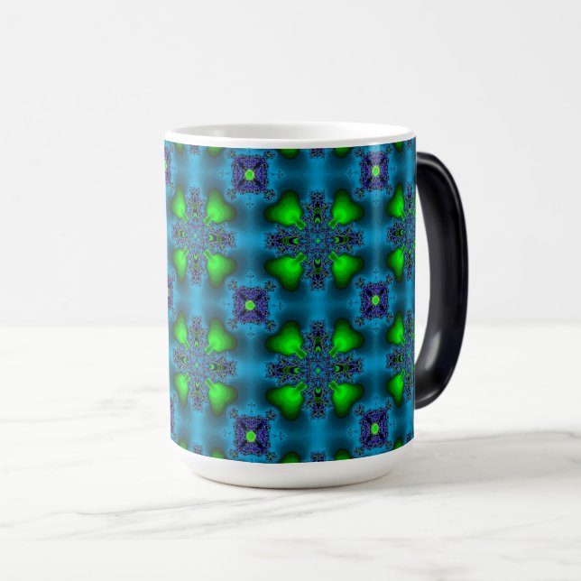 Artdeco-Blume im Retro-Stil Verwandlungstasse (VorderseiteRechts)