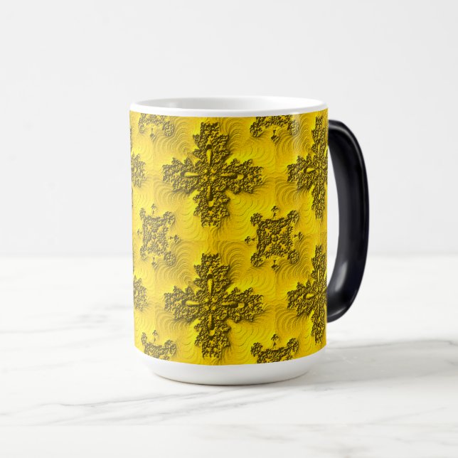 Artdeco-Blume im Retro-Stil Verwandlungstasse (VorderseiteRechts)