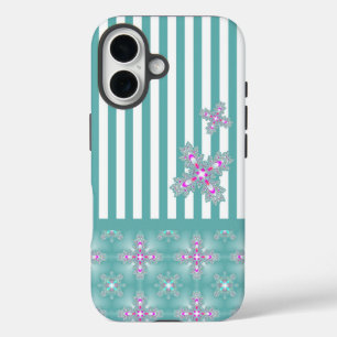 Artdeco Blumen in der Retro Art iPhone 16 Hülle